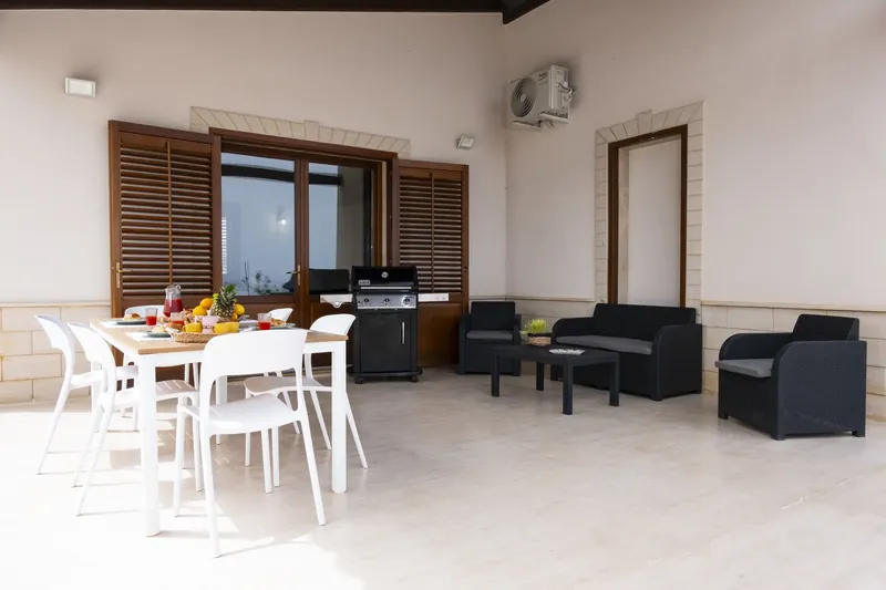 Open-plan living and dining area